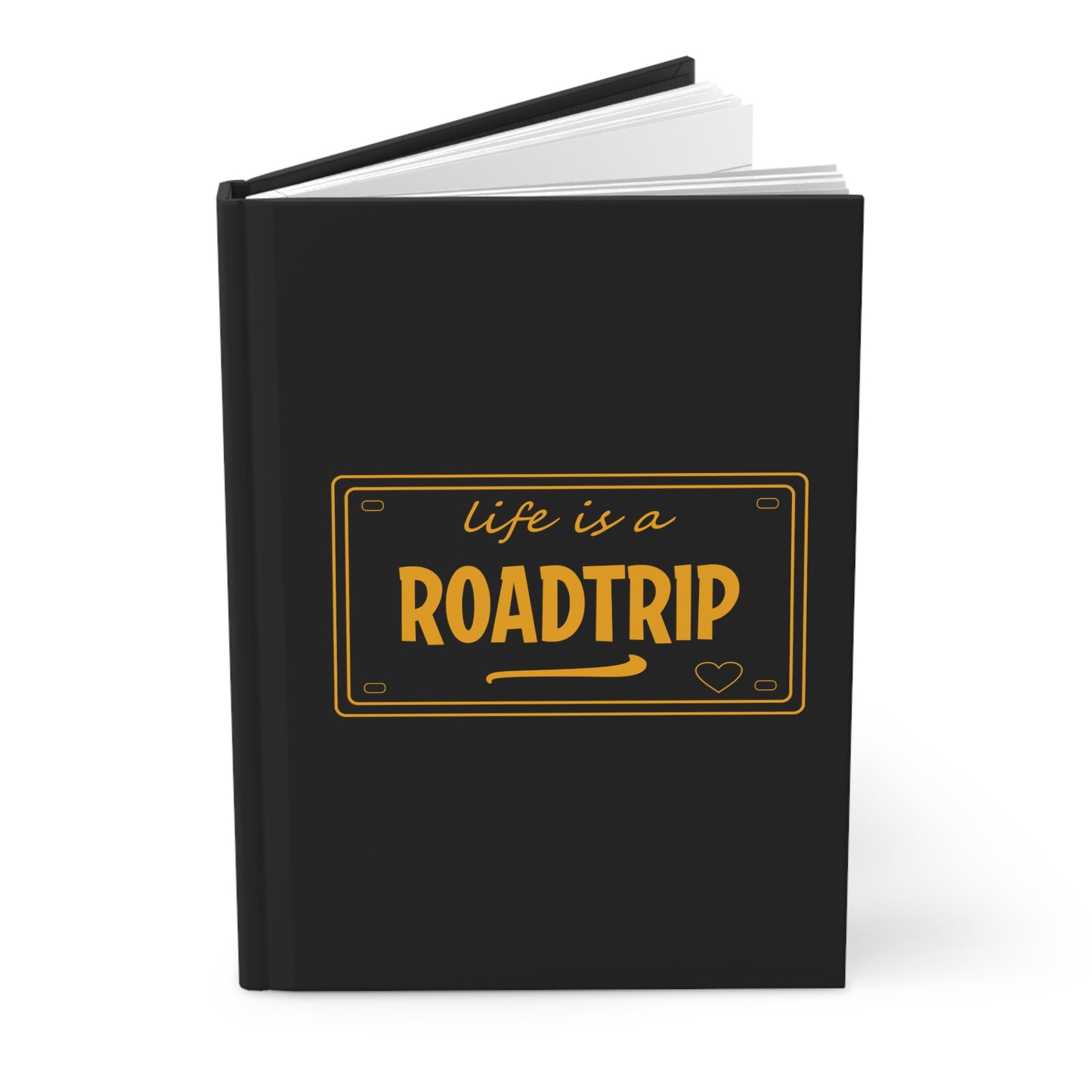 Life is a Road Trip - Hardcover Journal - Black/Orange