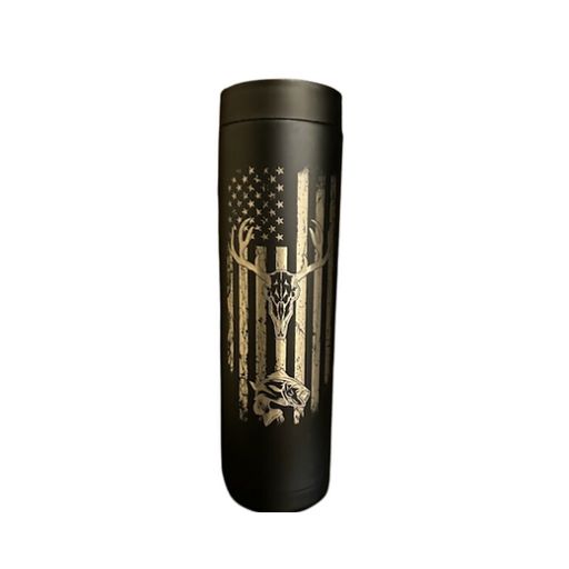 Insulated 2-Can (12 oz or 16 oz) Beverage Holder | The Hunter | Black, Stainless Steel, Red, and Navy