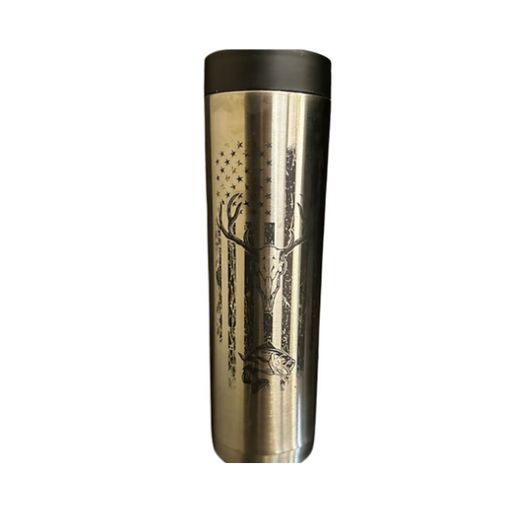 Insulated 2-Can (12 oz or 16 oz) Beverage Holder | The Hunter | Black, Stainless Steel, Red, and Navy