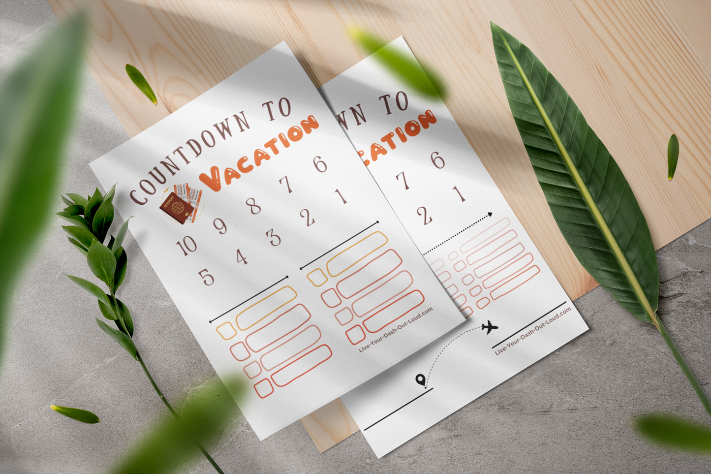 Countdown to Vacation Checklist - 2-pack - digital download