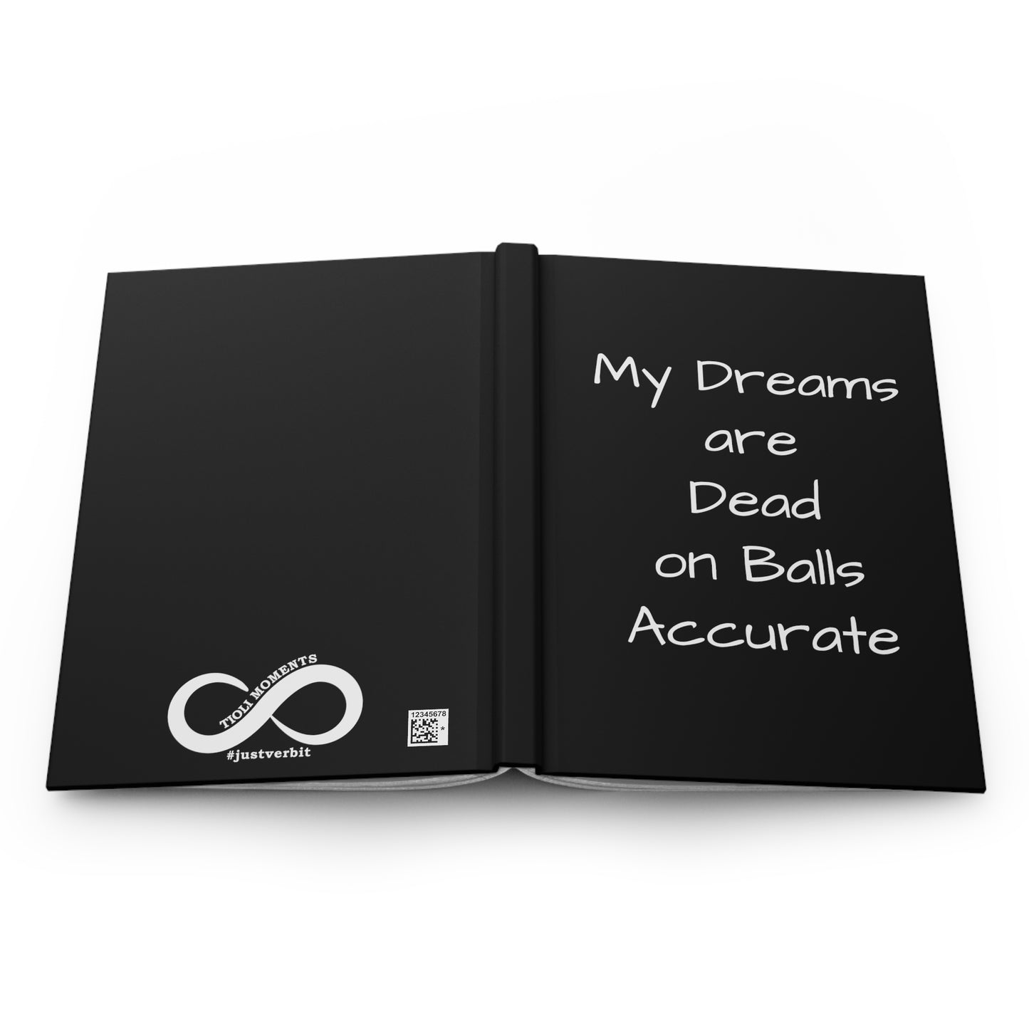 My Dreams are Dead On Balls Accurate - Hardcover Journal - Black