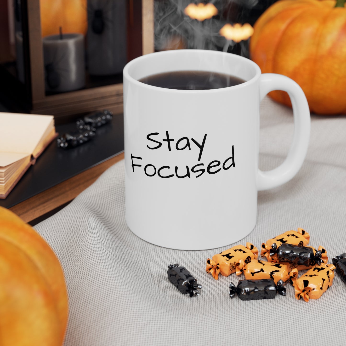 Wake Up - Stay Focused - Ceramic Mug 11oz - White