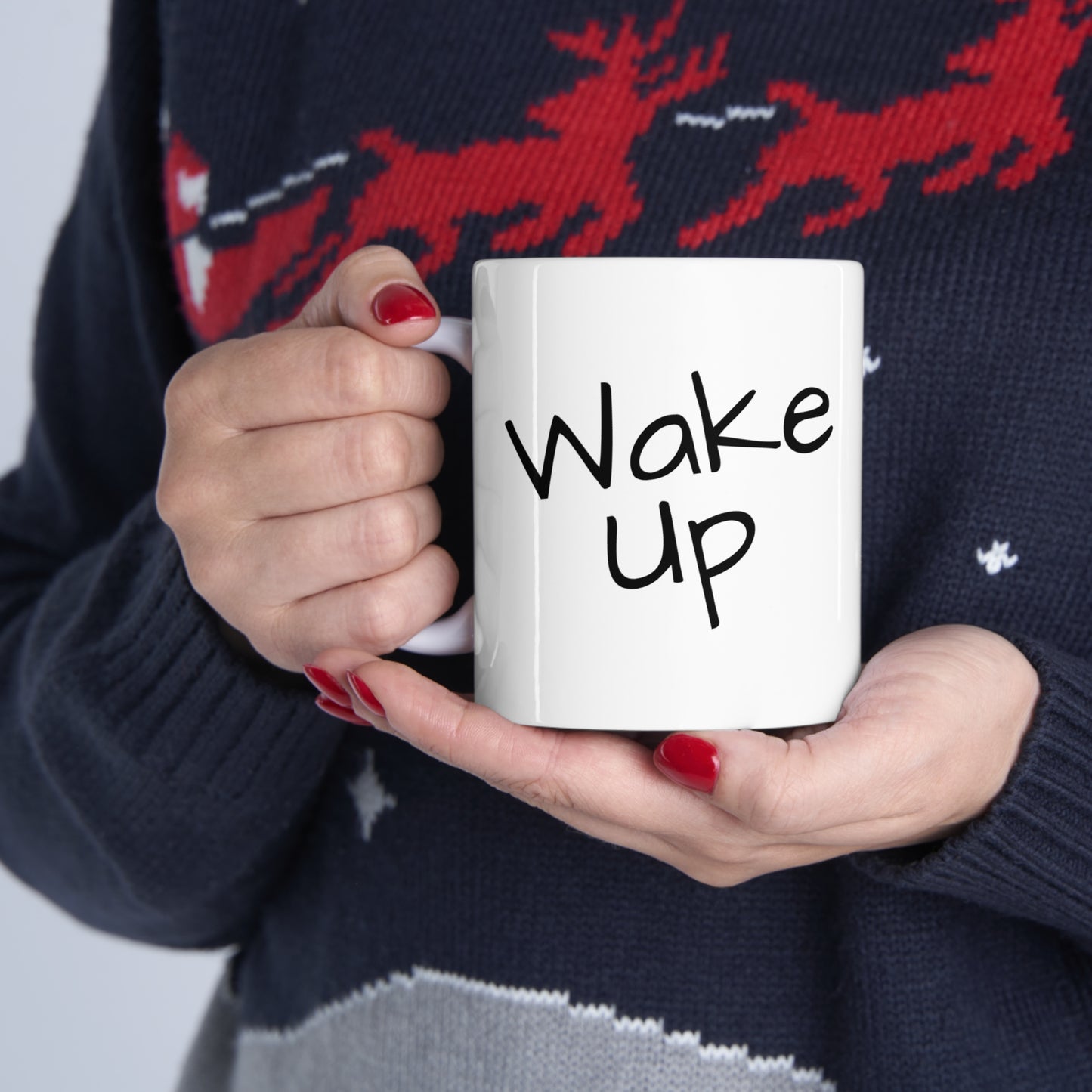 Wake Up - Stay Focused - Ceramic Mug 11oz - White