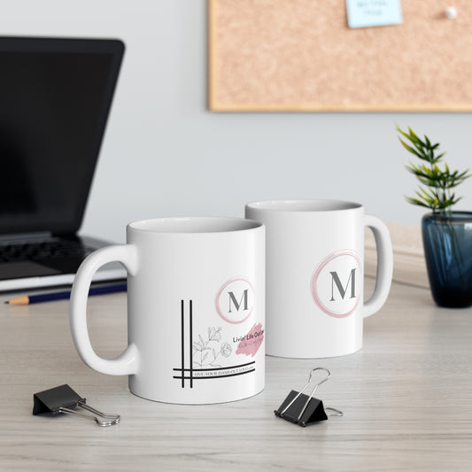 My CEO Life - Ceramic Mug 11oz - Monogram - M  - white