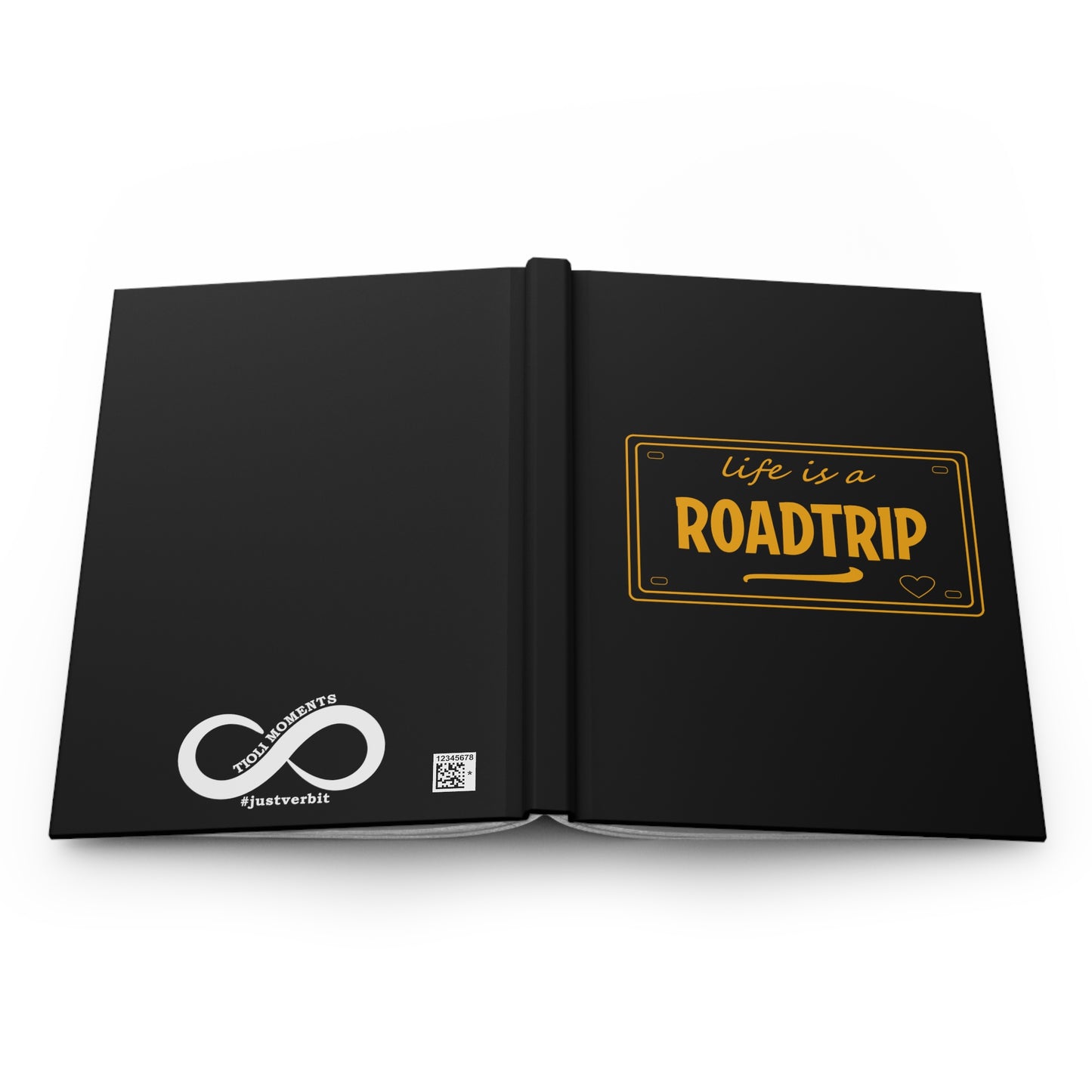 Life is a Road Trip - Hardcover Journal - Black/Orange