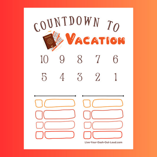 Countdown to Vacation Checklist - digital download