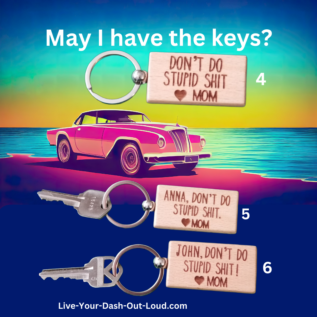 Don't Do Stupid Shit - wooden key chains - Silver/Bamboo - Love Your Mom