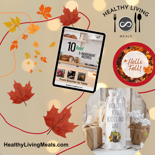 Bundle: Kick Off Your Boots and Wine - Wine Bag and 10 Beef Recipe Pack - Fall