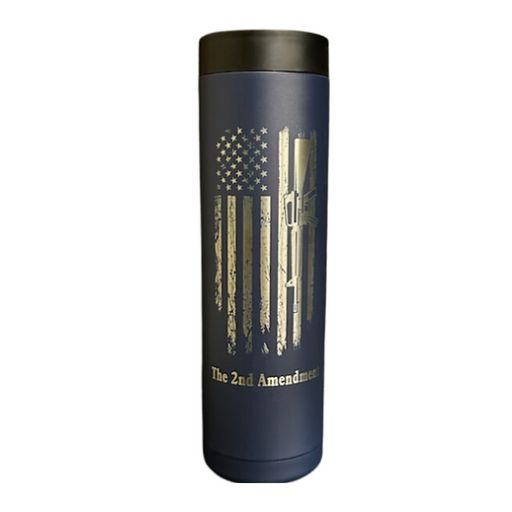 Insulated 2-Can (12 oz or 16 oz) Beverage Holder | 2nd Amendment | Black, Stainless Steel, Navy, and Red