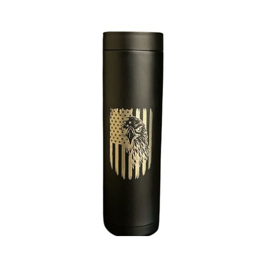 Insulated 2-Can (12 oz or 16 oz) Beverage Holder | Freedom Eagle | Black, Stainless Steel, Red, and Navy