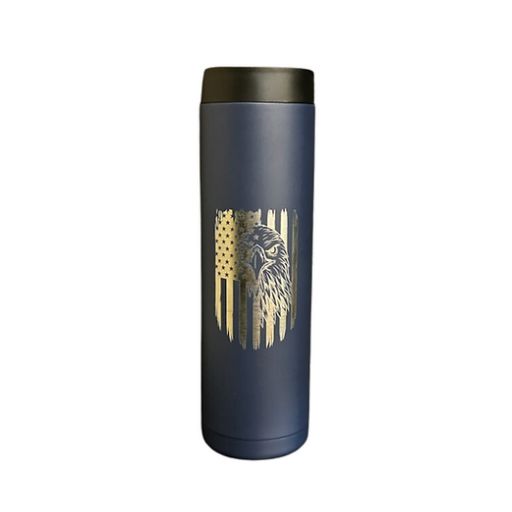 Insulated 2-Can (12 oz or 16 oz) Beverage Holder | Freedom Eagle | Black, Stainless Steel, Red, and Navy