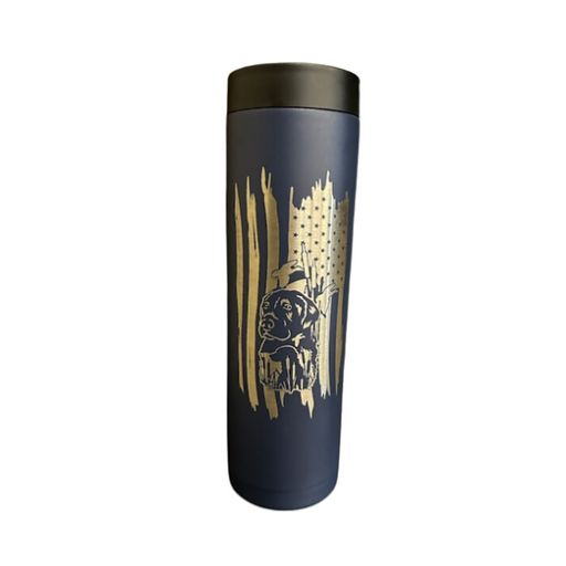 Insulated 2-Can (12 oz or 16 oz) Beverage Holder | Hunting Dog | Black, Stainless Steel, Navy, and Red