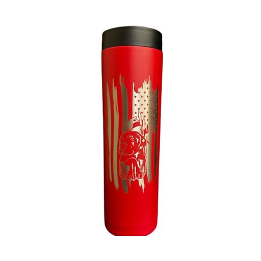 Insulated 2-Can (12 oz or 16 oz) Beverage Holder | Hunting Dog | Black, Stainless Steel, Navy, and Red