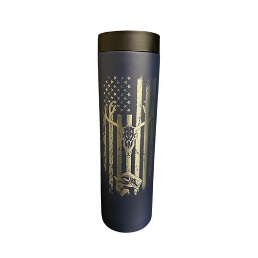 Insulated 2-Can (12 oz or 16 oz) Beverage Holder | The Hunter | Black, Stainless Steel, Red, and Navy