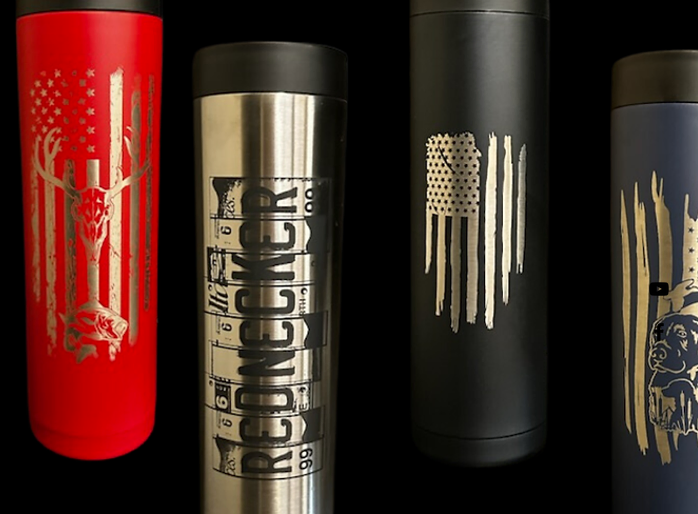 Insulated 2-Can (12 oz or 16 oz) Beverage Holder | Rednecker | Black, Stainless Steel, Navy, and Red