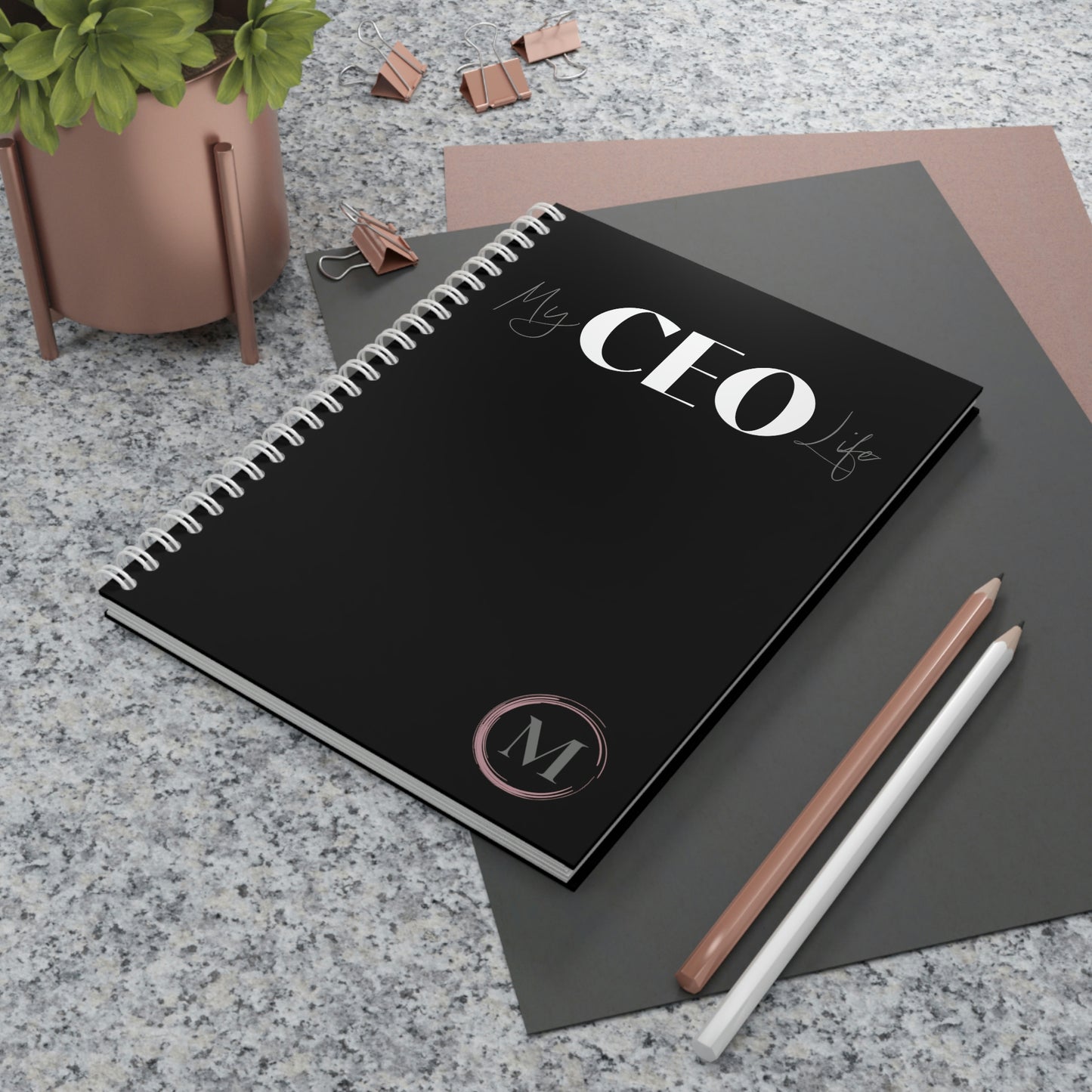 My CEO Life - Wide-ruled - Spiral Notebook - Monogram - M