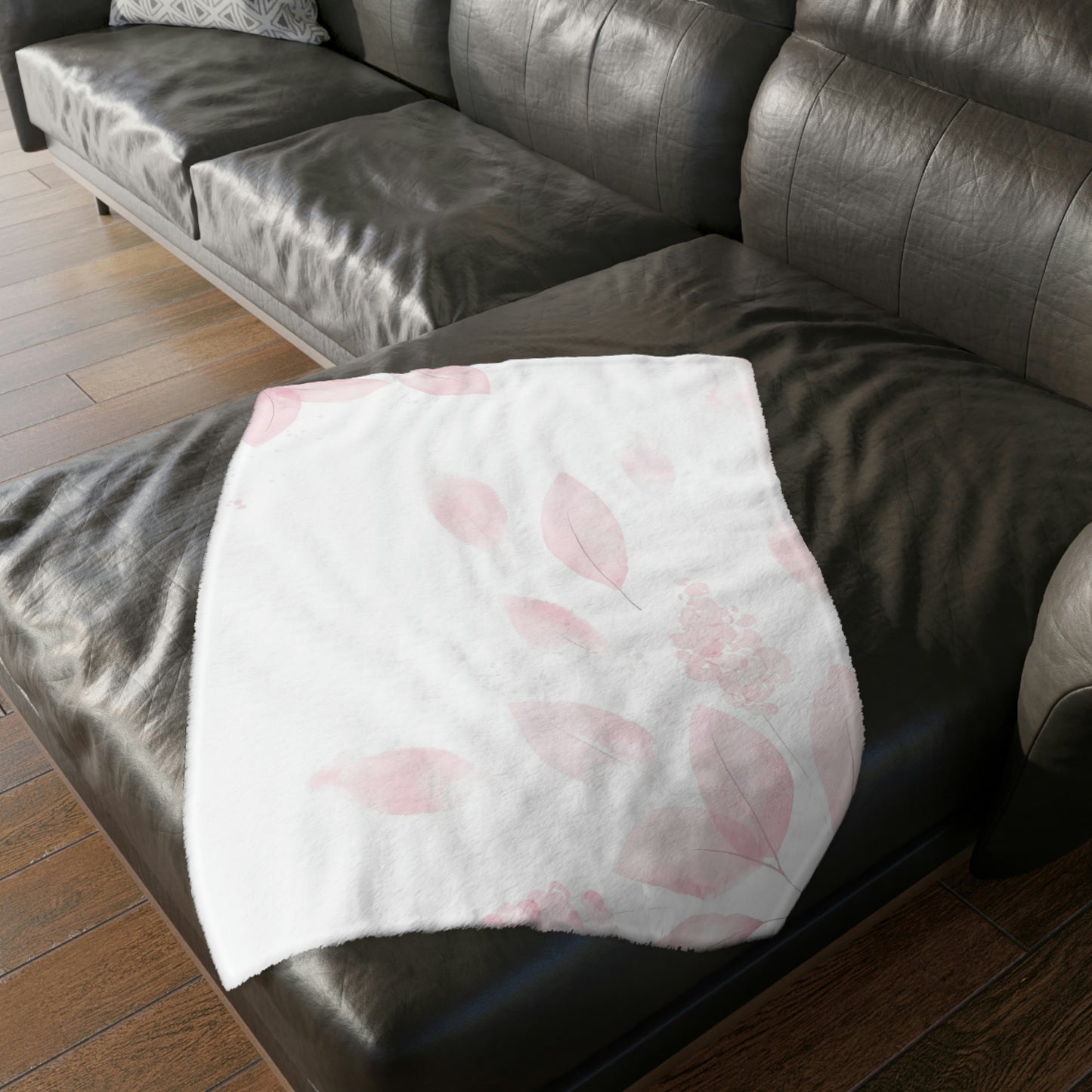Sprinkle Kindness/Floral - Velveteen Minky Blanket (Two-sided print - white/pink)