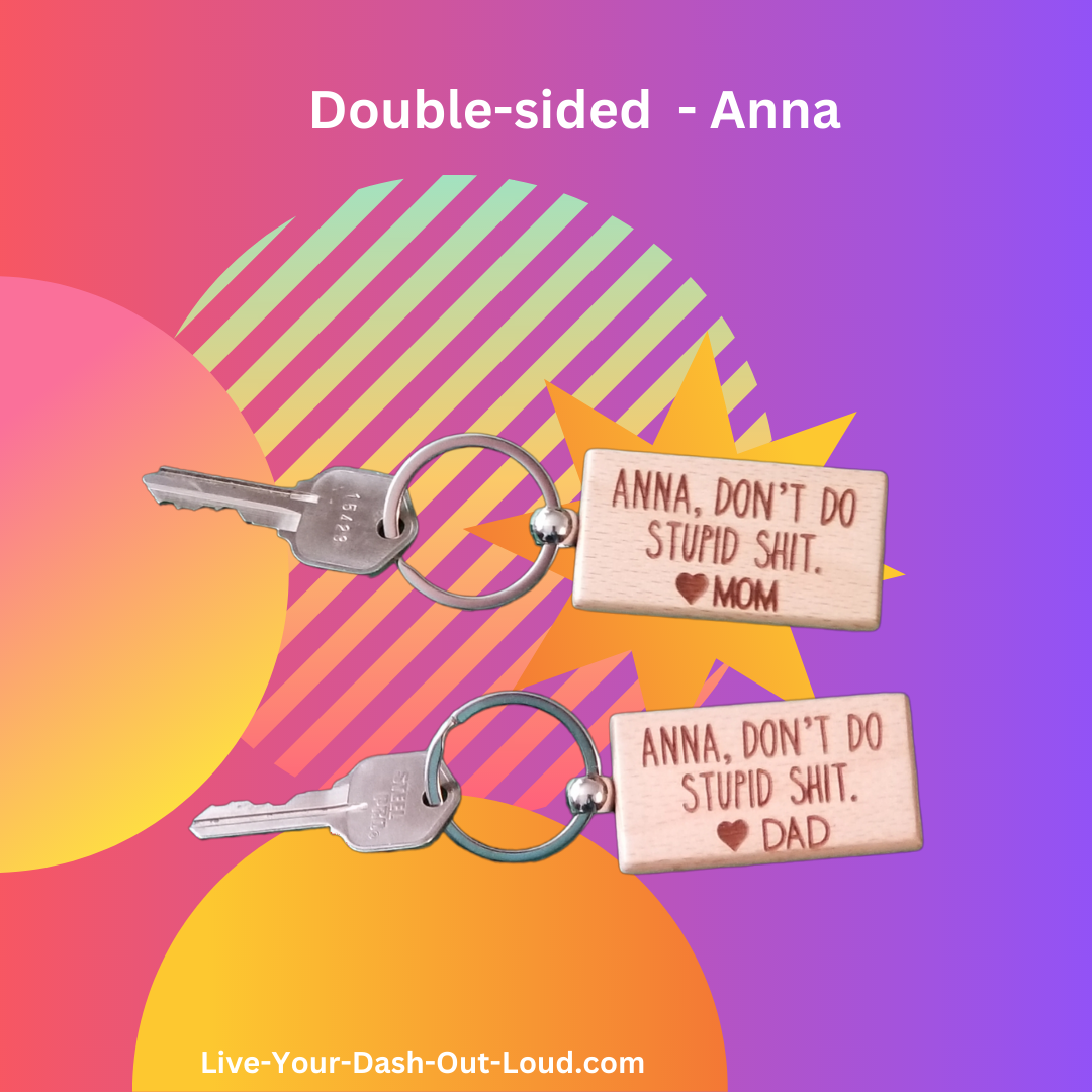 Don't Do Stupid Shit - wooden key chains - Silver/Bamboo
