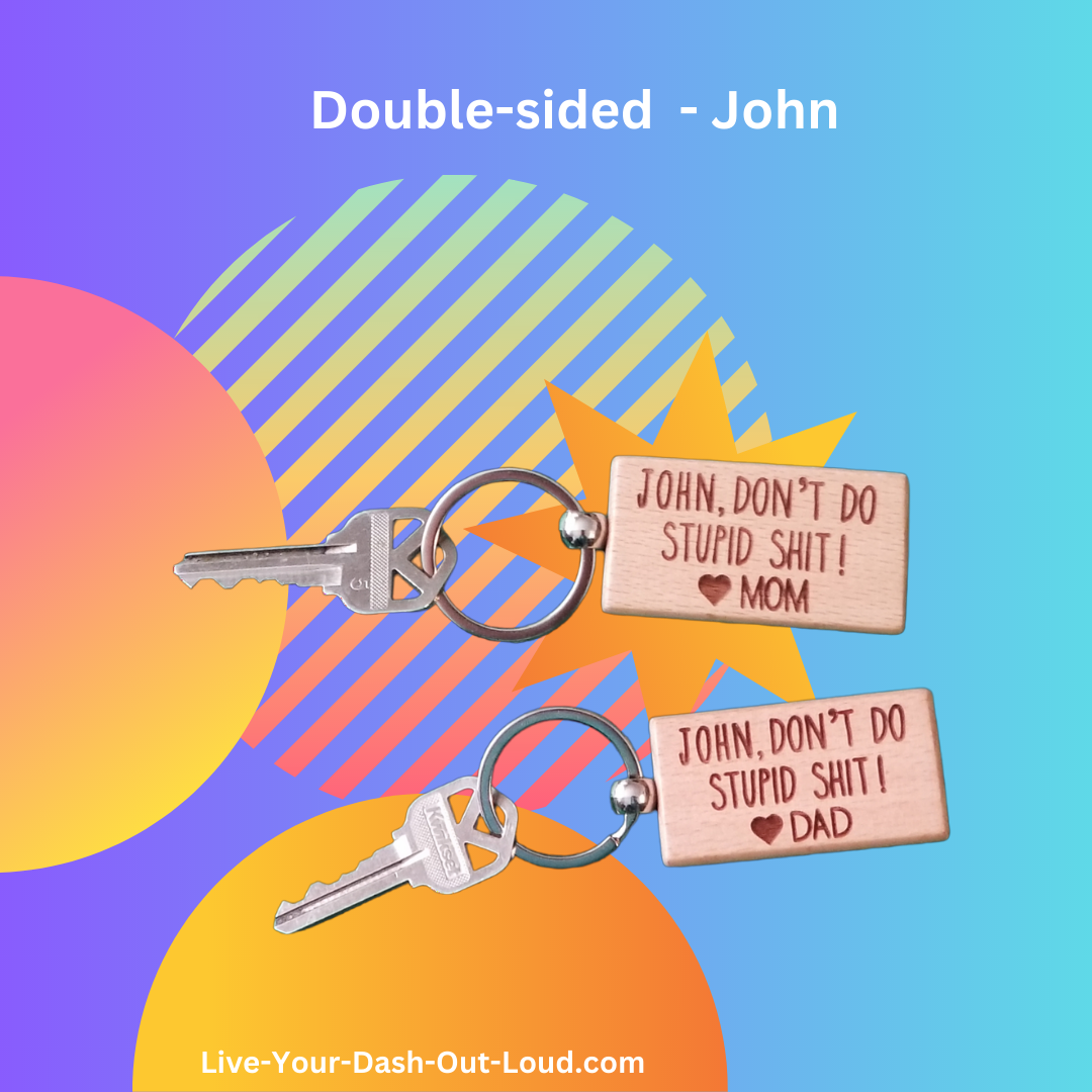 Don't Do Stupid Shit - wooden key chains - Silver/Bamboo