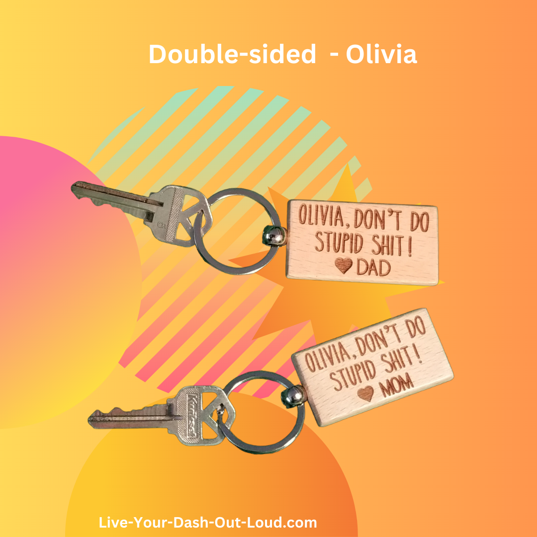 Don't Do Stupid Shit - wooden key chains - Silver/Bamboo