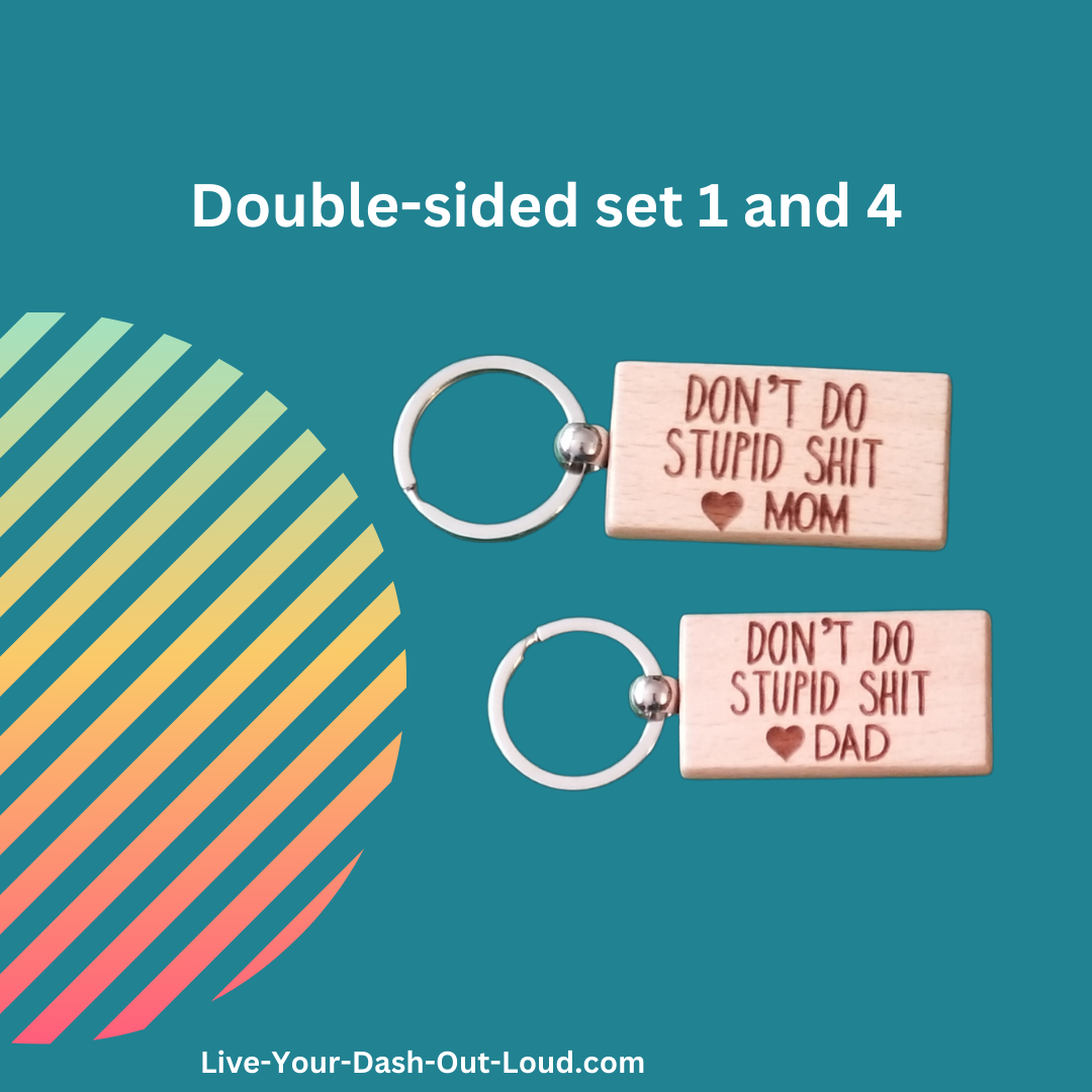 Don't Do Stupid Shit - wooden key chains - Silver/Bamboo
