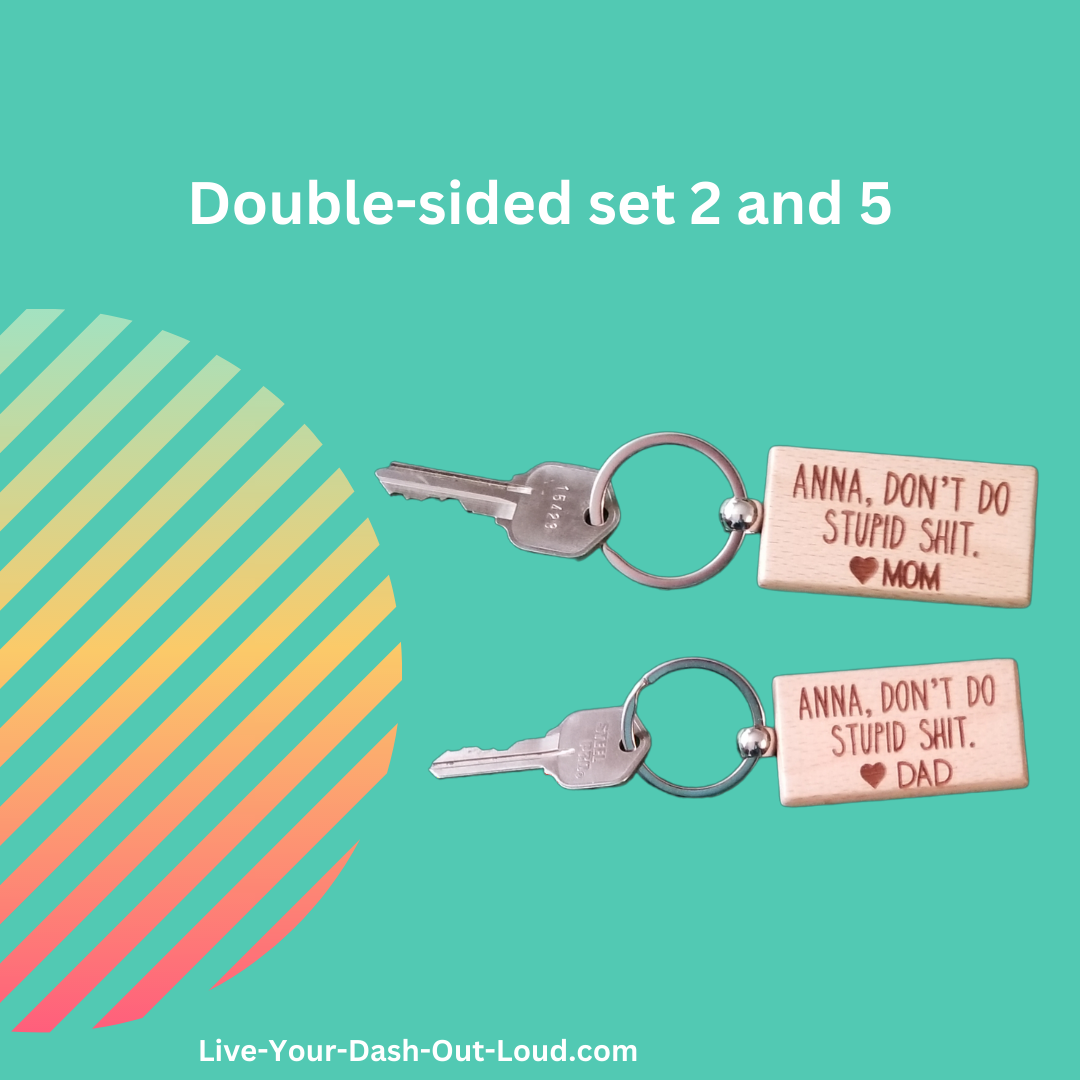 Don't Do Stupid Shit - wooden key chains - Silver/Bamboo