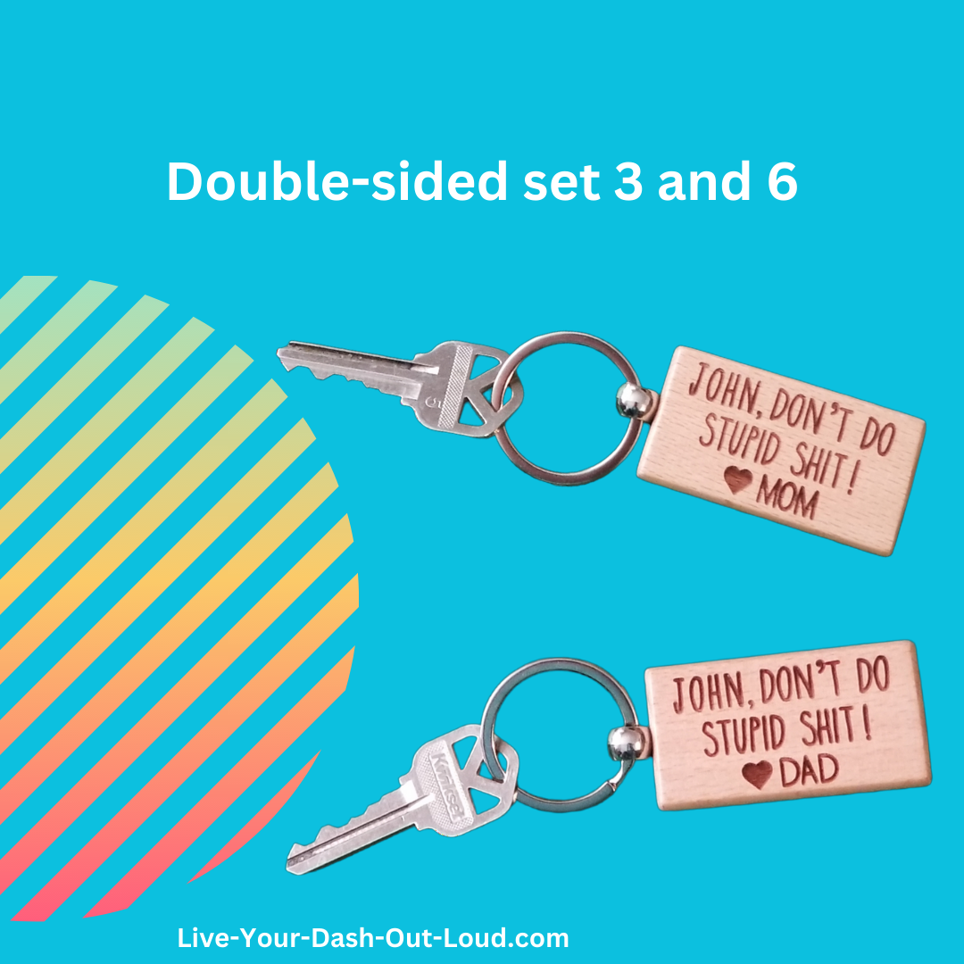 Don't Do Stupid Shit - wooden key chains - Silver/Bamboo