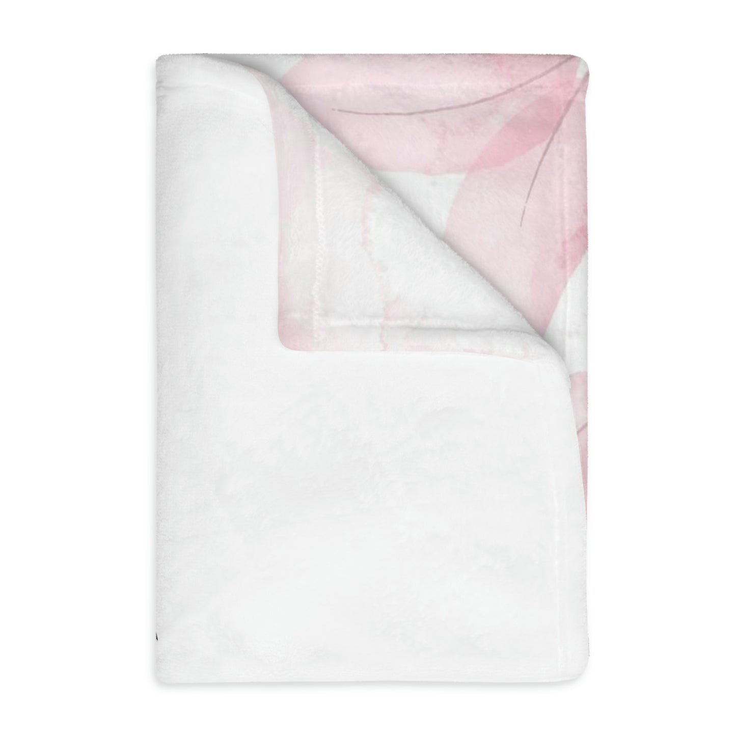 Sprinkle Kindness/Floral - Velveteen Minky Blanket (Two-sided print - white/pink)
