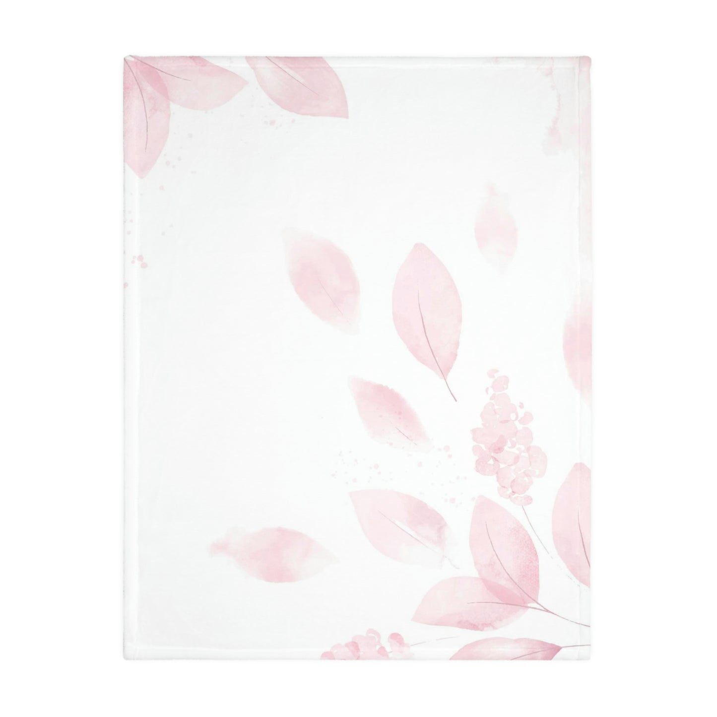 Sprinkle Kindness/Floral - Velveteen Minky Blanket (Two-sided print - white/pink)